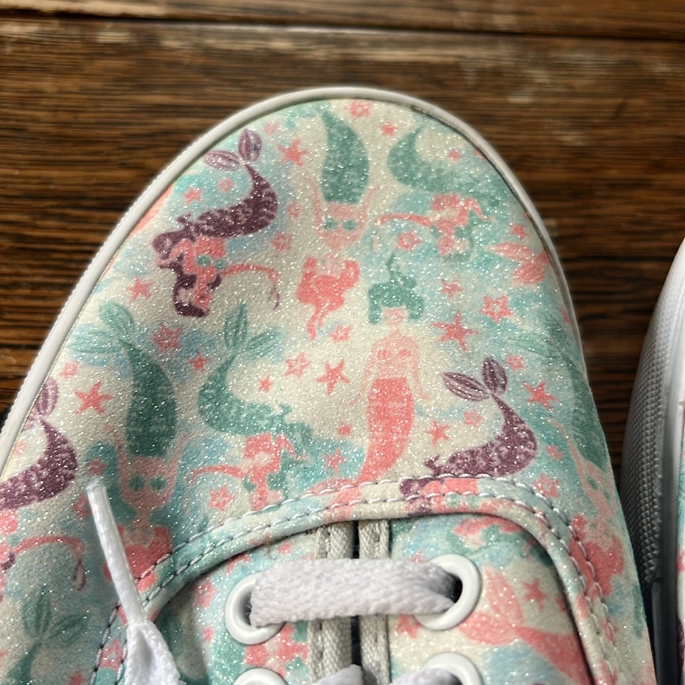 NWOT Vans Authentic Mermaid Ice Flow Glitter Low Top White Skate Shoes Size 8.5 - Picture 10 of 10